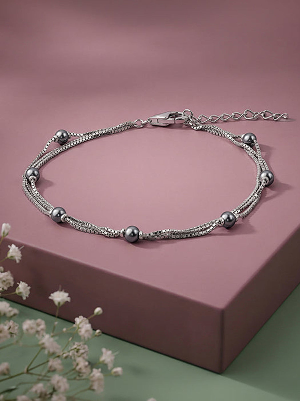 Silver Jennifer Pearl Bracelet