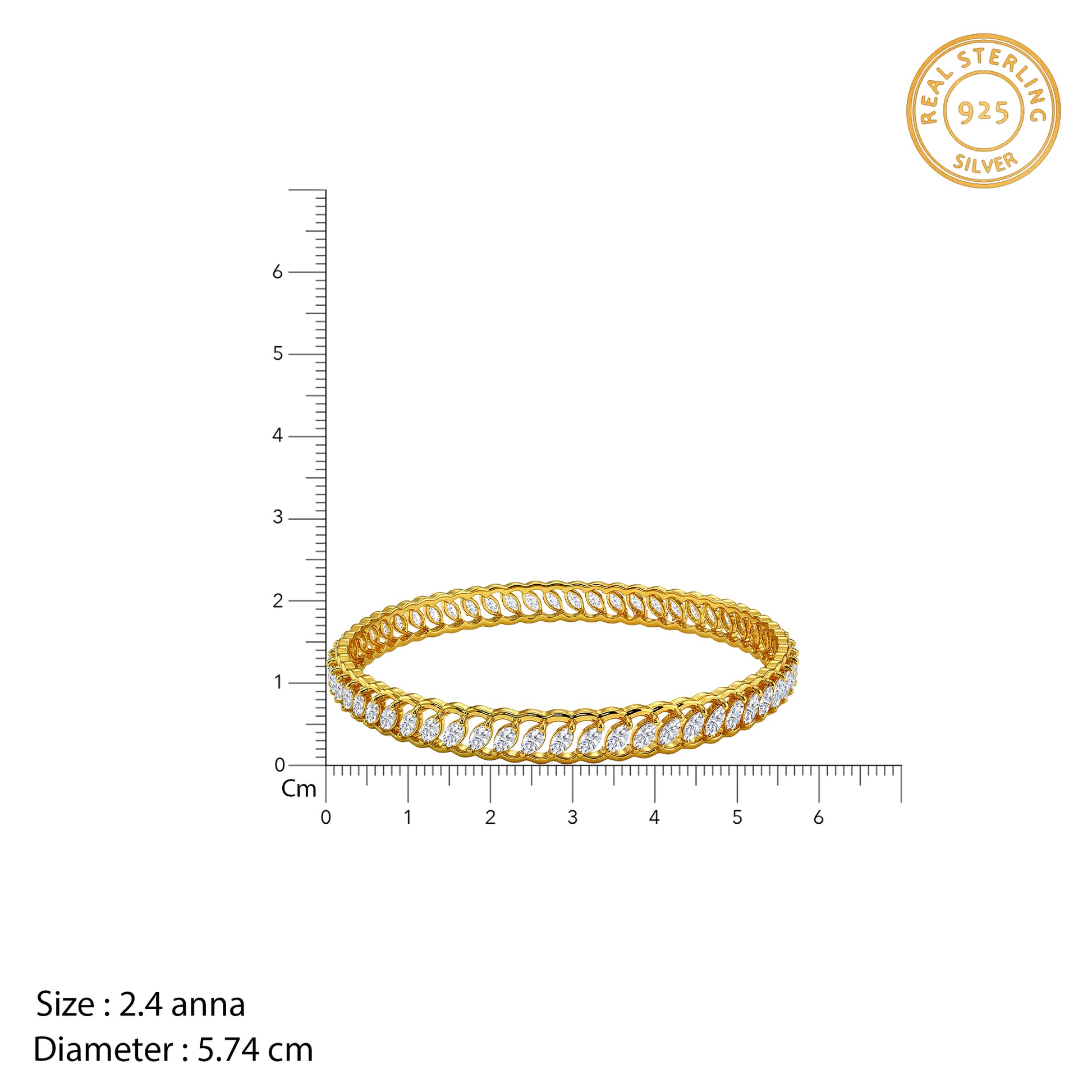 Golden Samratya Bangle (Size 2.4)