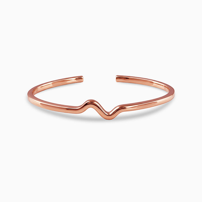 Rose Gold Blush Ripple Cuff Bracelet