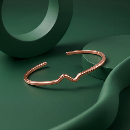 Rose Gold Blush Ripple Cuff Bracelet