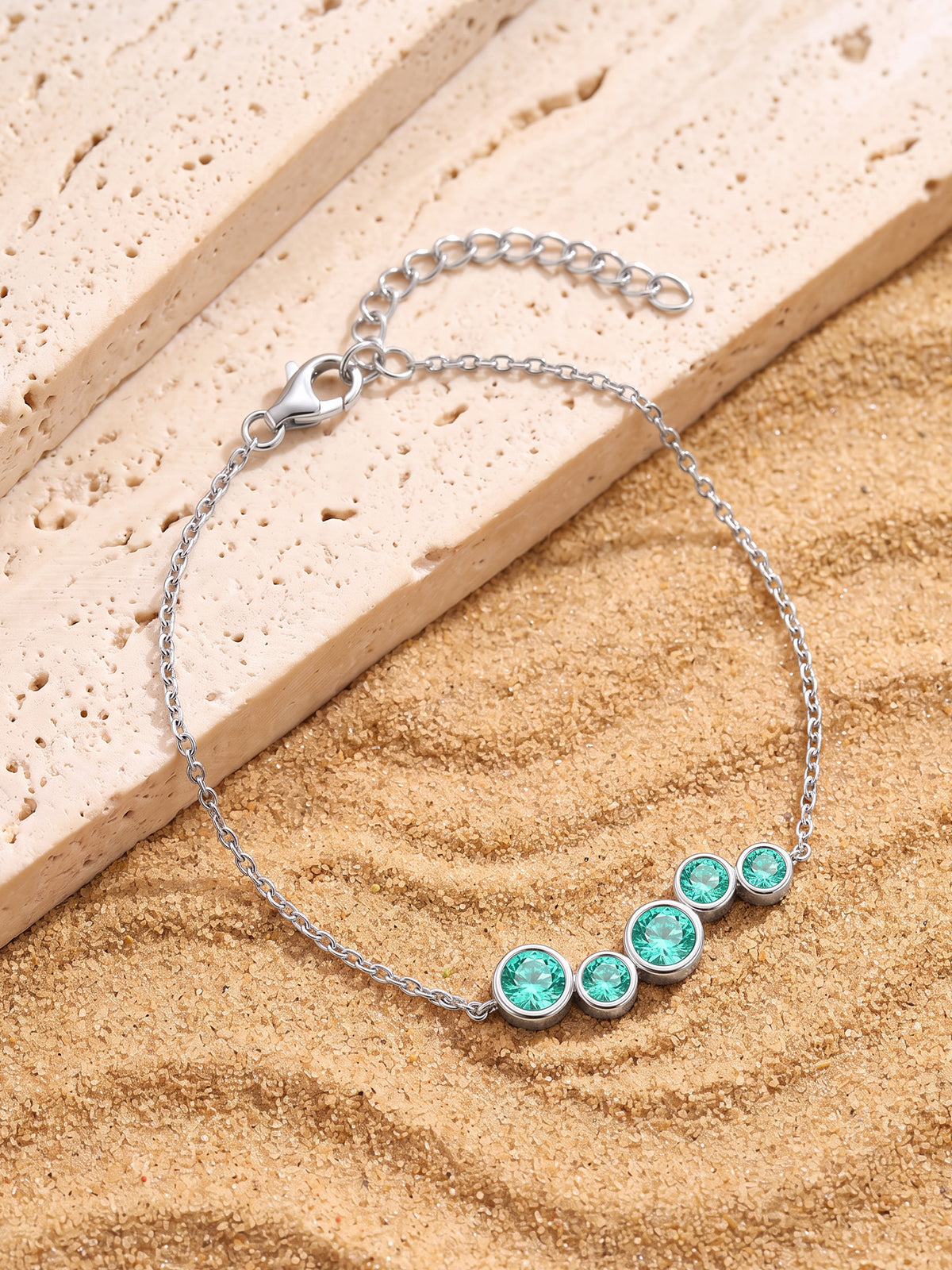 Silver Green Goddess Bracelet