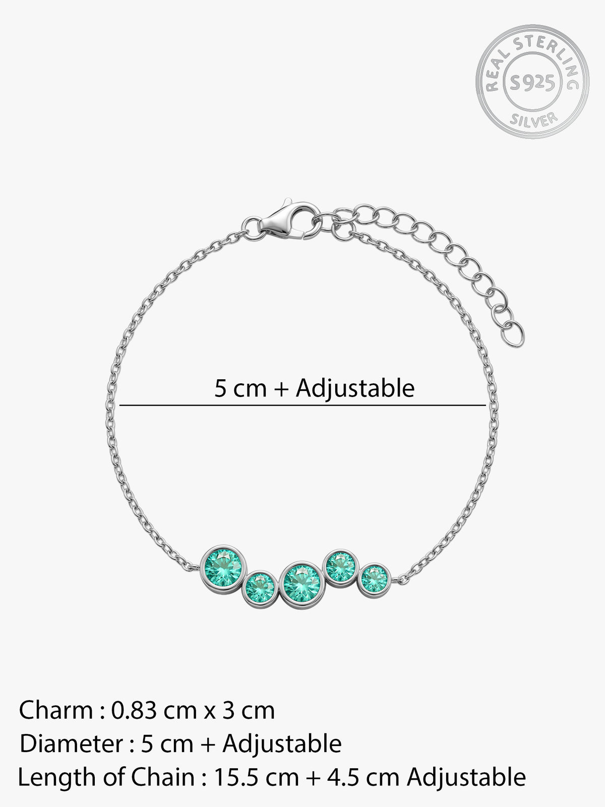 Silver Green Goddess Bracelet