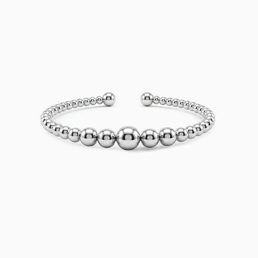 Silver Sphere Cuff Bracelet
