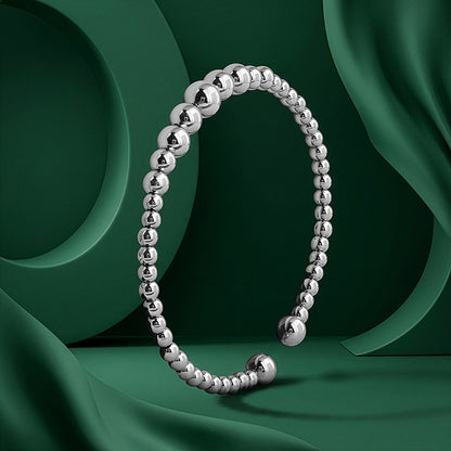 Silver Sphere Cuff Bracelet