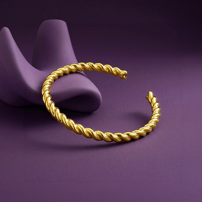 Kriti Sanon Golden Helix Twist Cuff Bracelet
