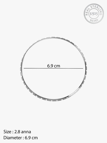 Silver Hardeep Kada For Him (Size 2.8)