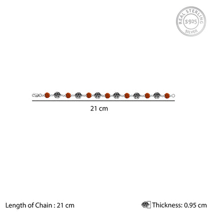 Oxidised Silver Cosmic Rudraksha Bracelet For Him