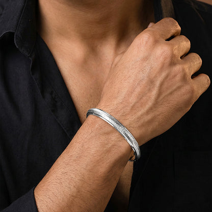 Silver Gundeep Kada For Him (Size 6.7)
