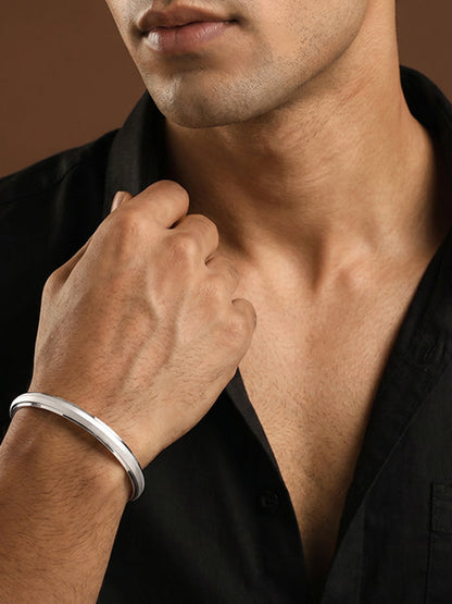 Silver Karanveer Bangle For Him
