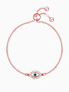 Rose Gold Evil Eye Pendant wiith Link Chain