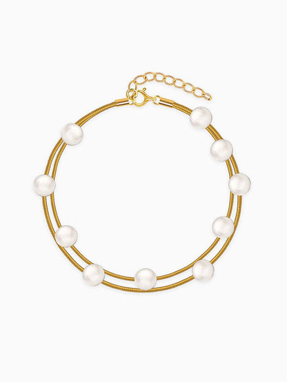 Golden Giselle Pearl Bracelet