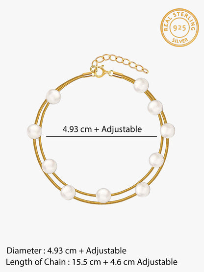 Golden Giselle Pearl Bracelet