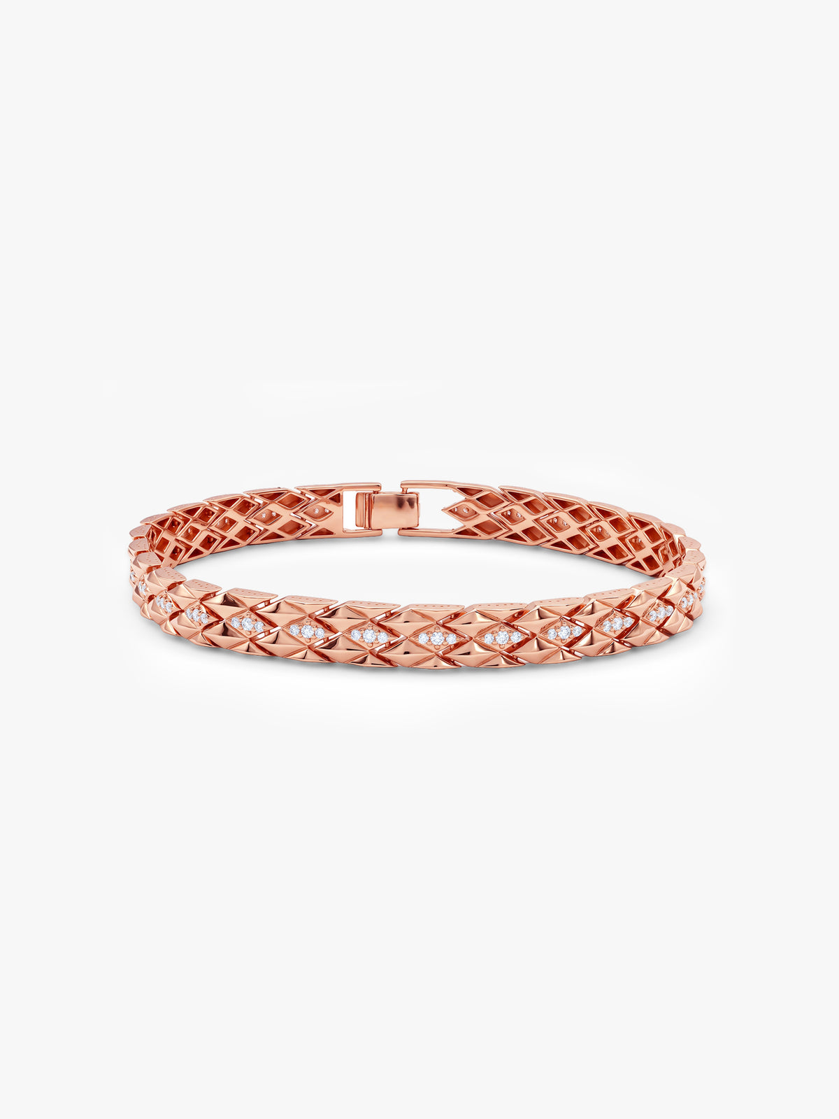 Rose Gold Imperial Grid Bracelet For Him
