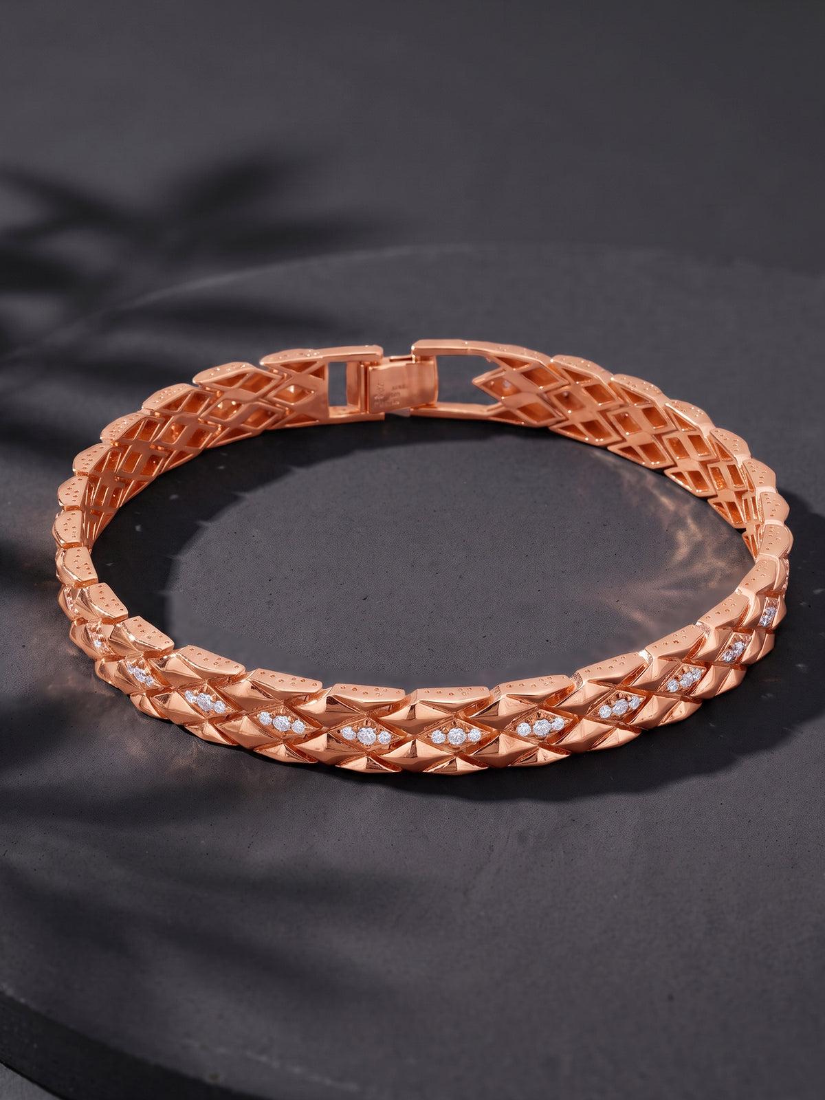 Rose Gold Imperial Grid Bracelet For Him