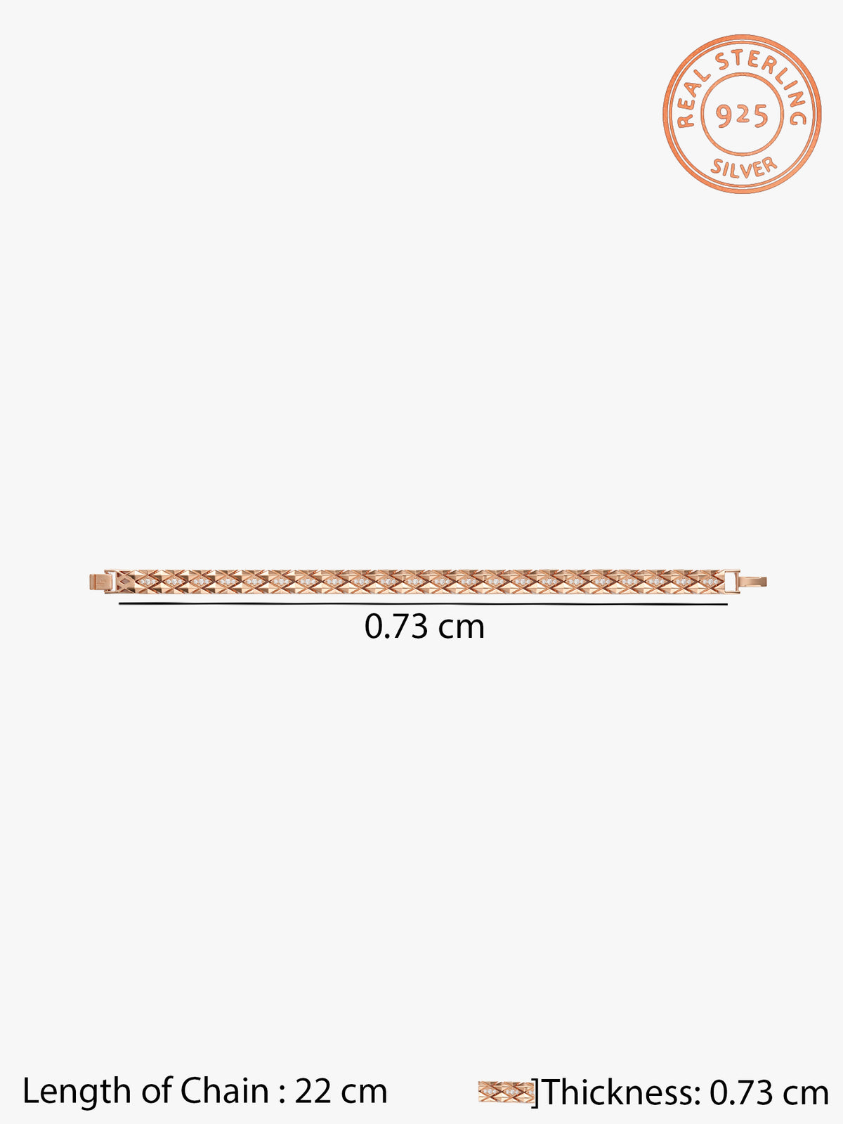 Rose Gold Imperial Grid Bracelet For Him