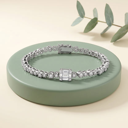 Silver Shine Up Tennis Bracelet