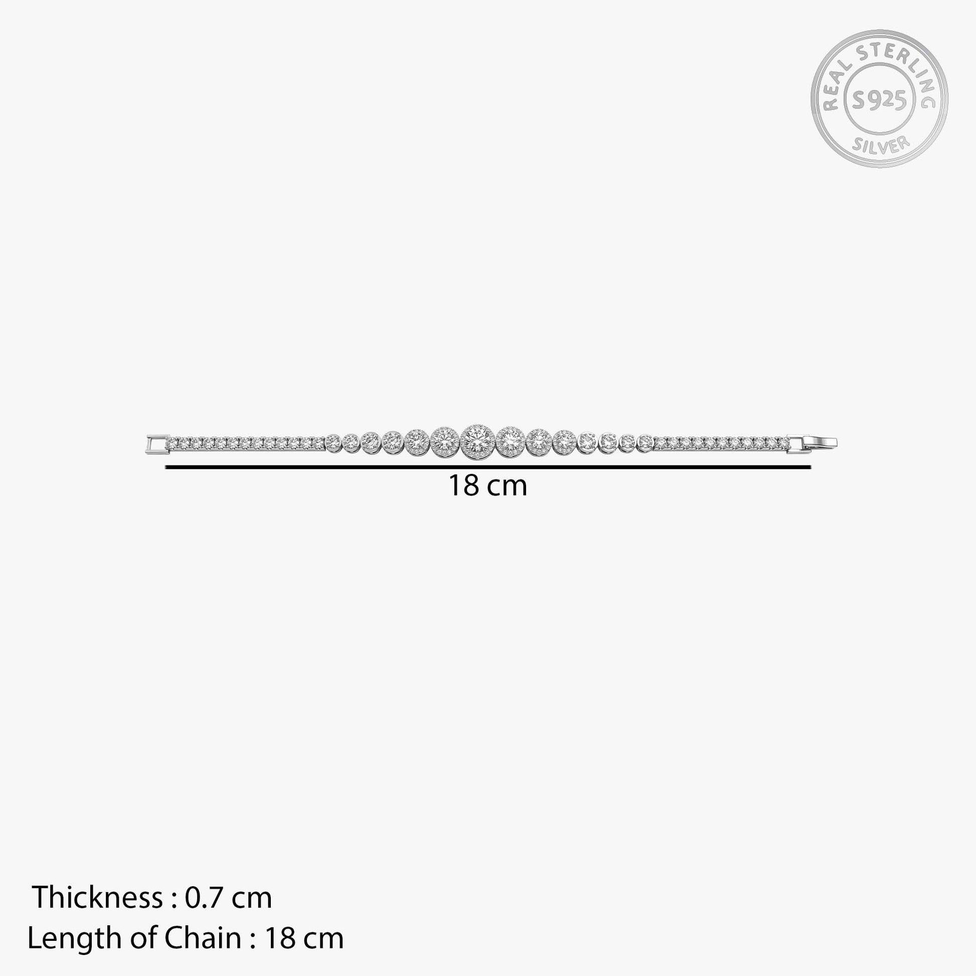 Silver Bold Shine Tennis Bracelet