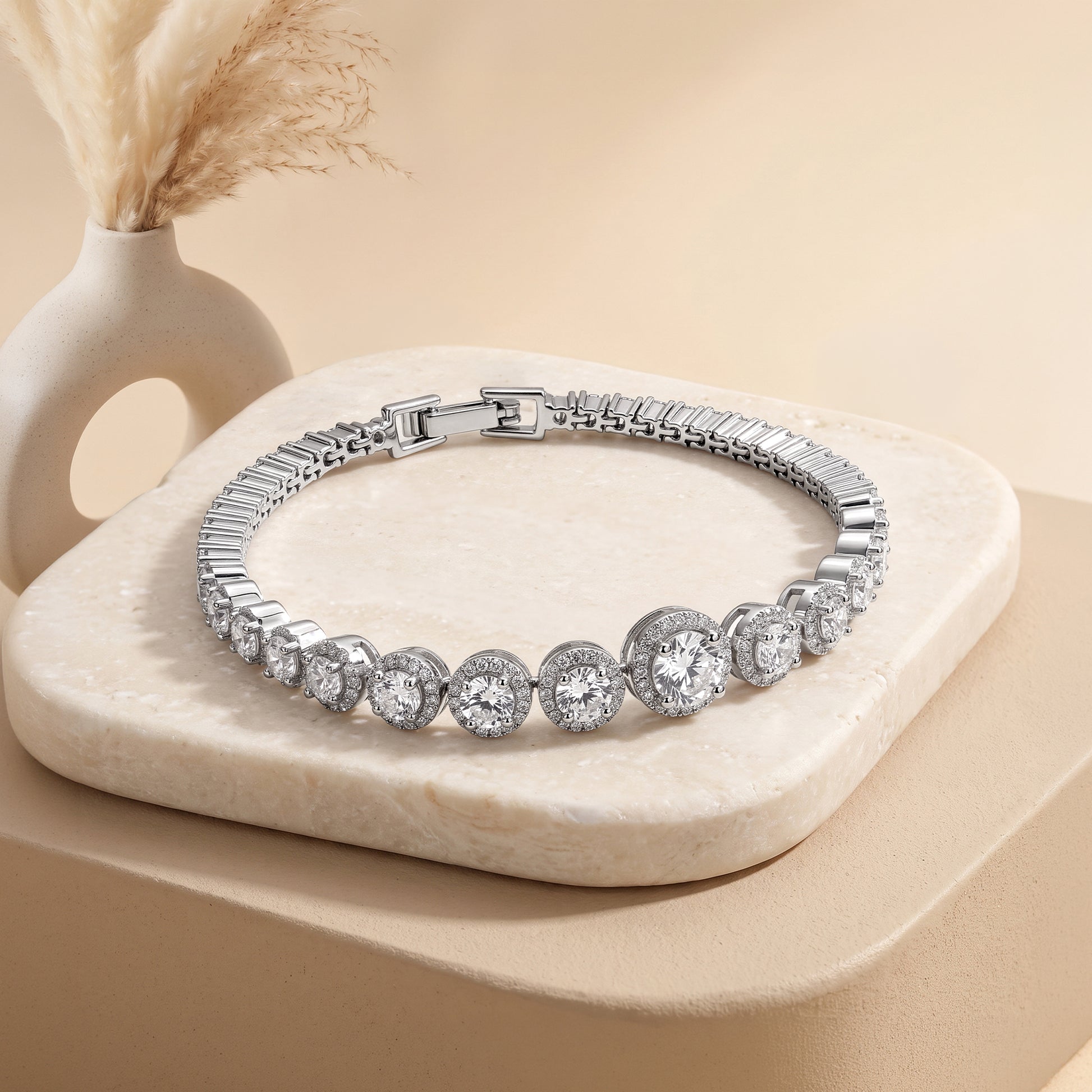 Silver Bold Shine Tennis Bracelet