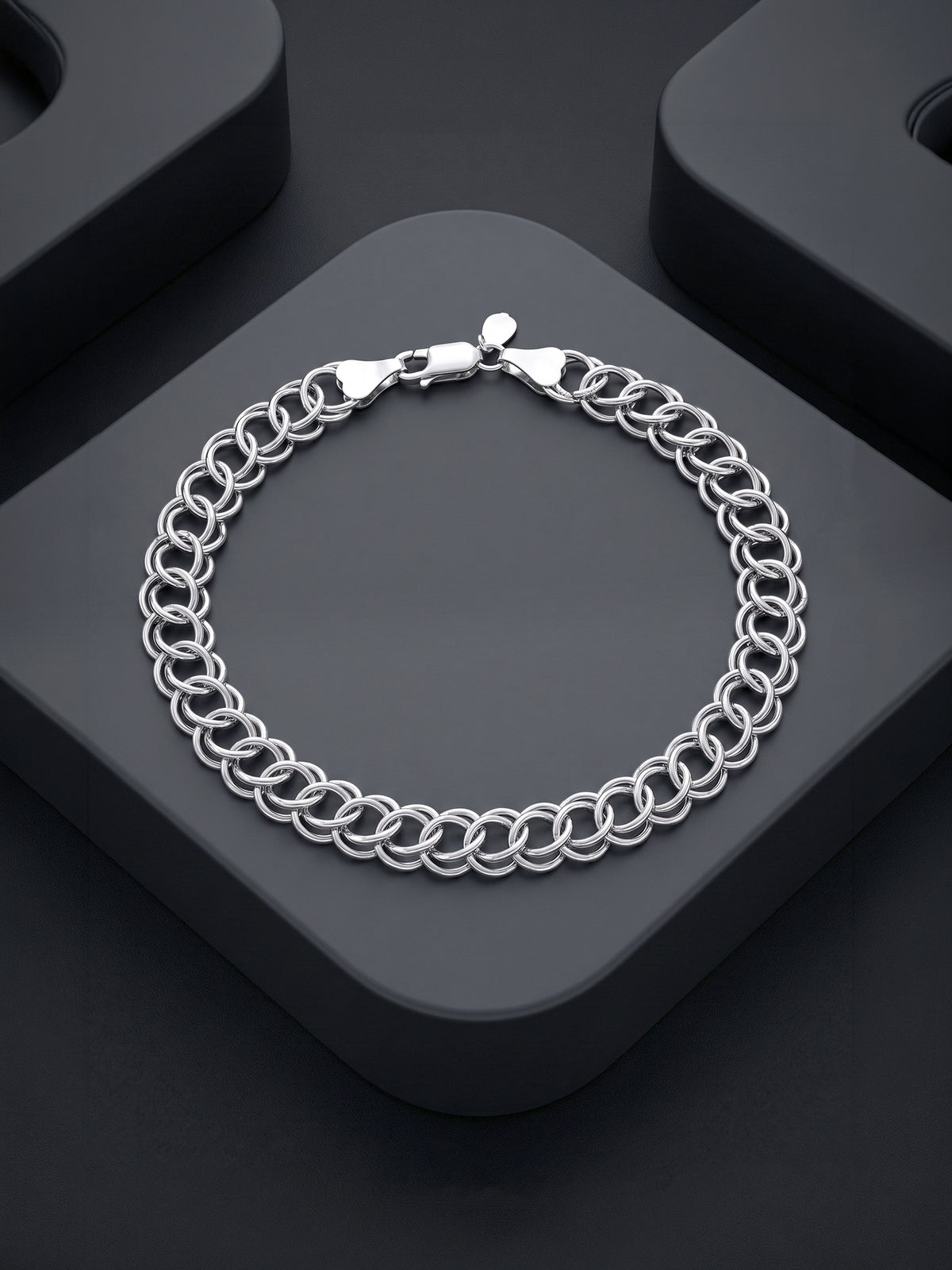 Silver Apex Lock Bracelet For Him