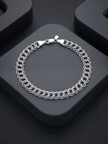 Silver Apex Lock Bracelet For Him