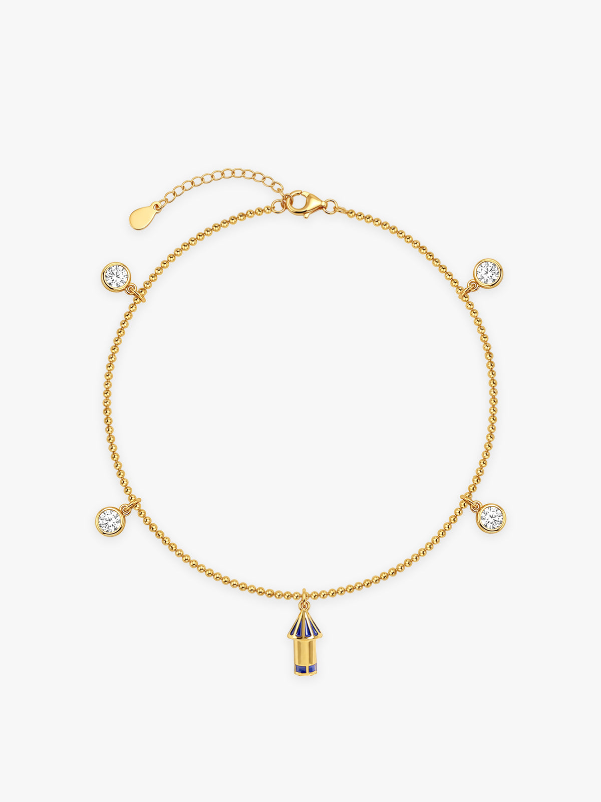 Golden Rocket Charm Bracelet
