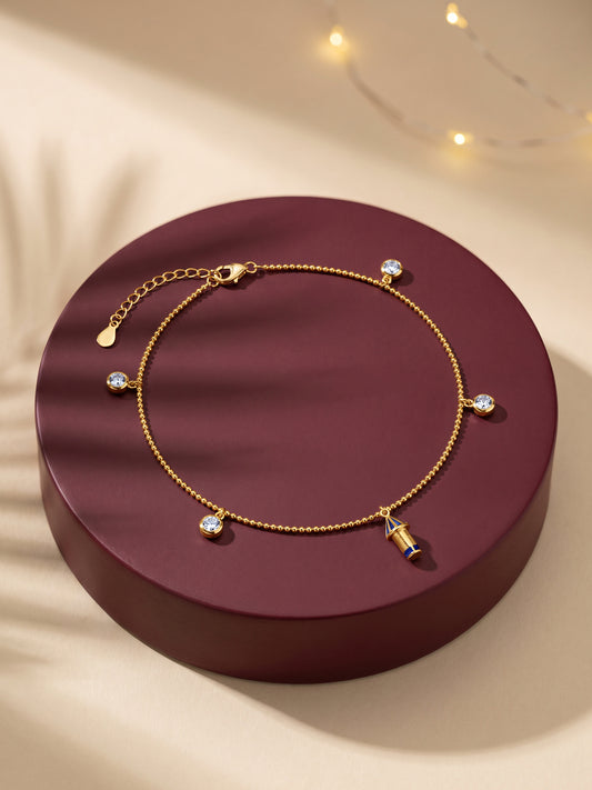 Golden Rocket Charm Bracelet