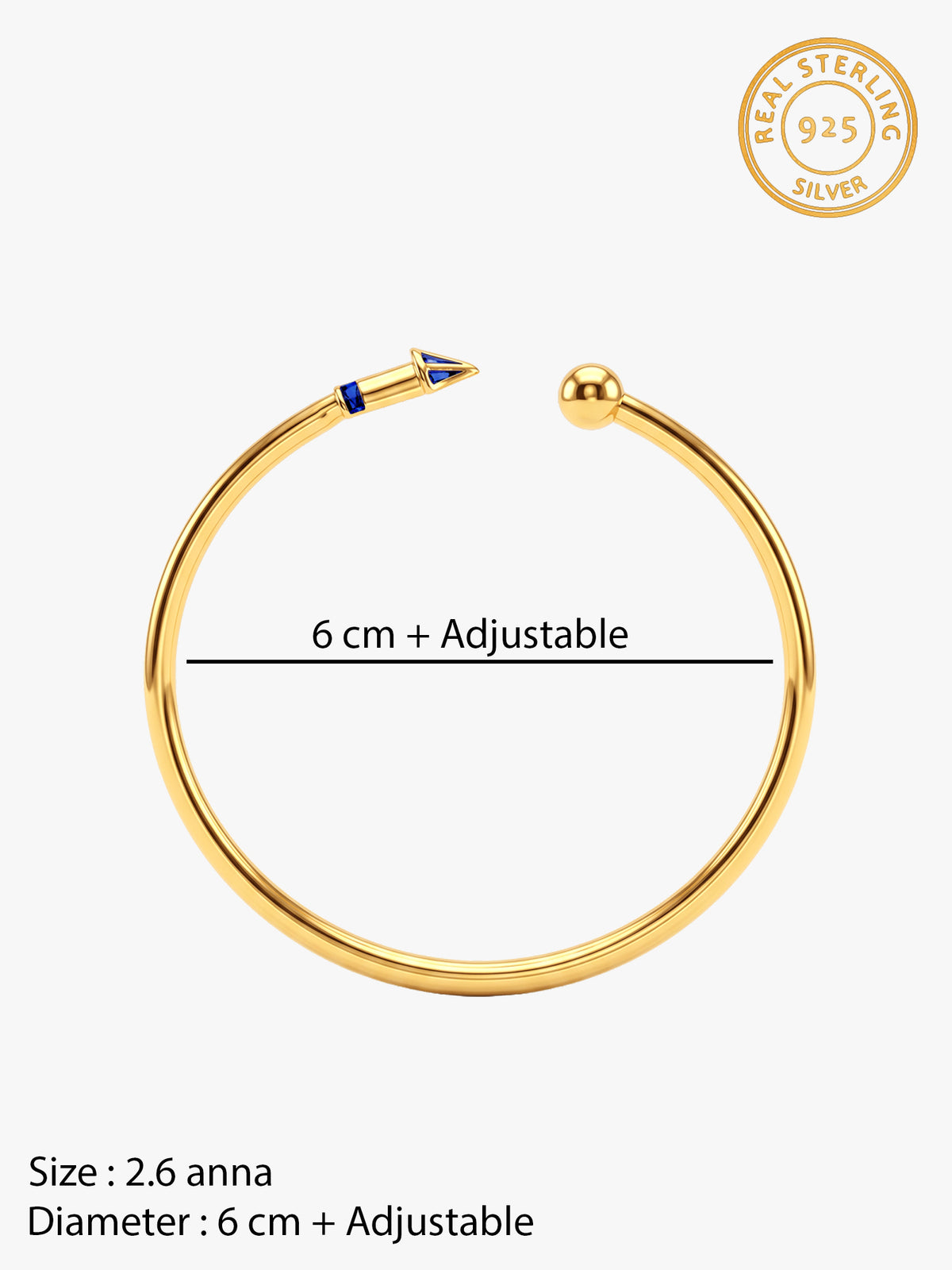 Golden Rocket Cuff Bracelet (Size 2.6)