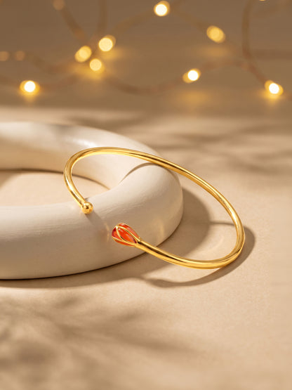 Golden Matchstick Cuff Bracelet (Size 2.6)