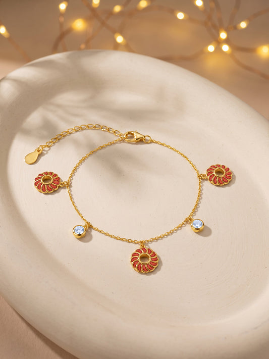 Golden Kesari Jalebi Bracelet