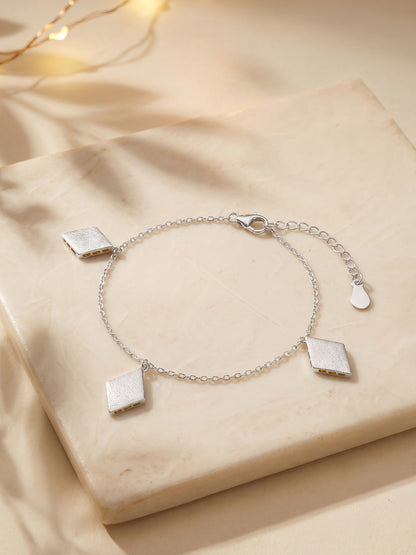Silver Kaju Katli Bracelet