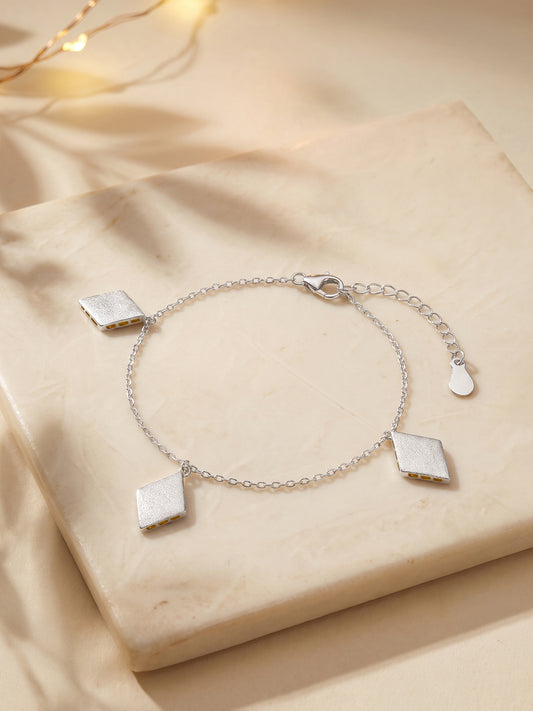 Silver Kaju Katli Bracelet