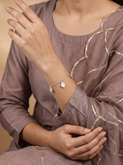 Silver Kaju Katli Bracelet