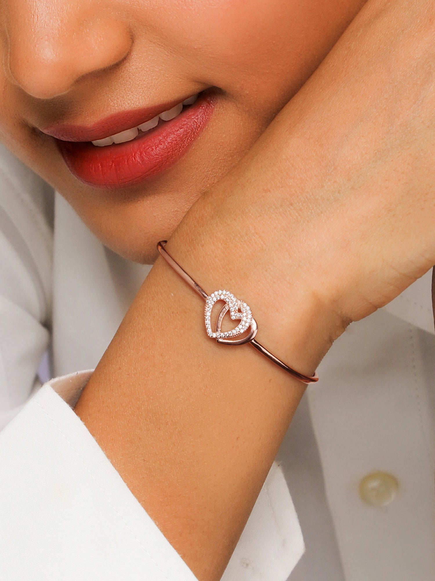 Rose Gold Interlocked Duo Bracelet