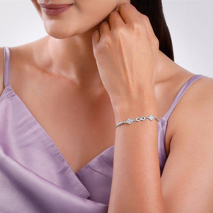 Silver Infinity Zircon Bracelet
