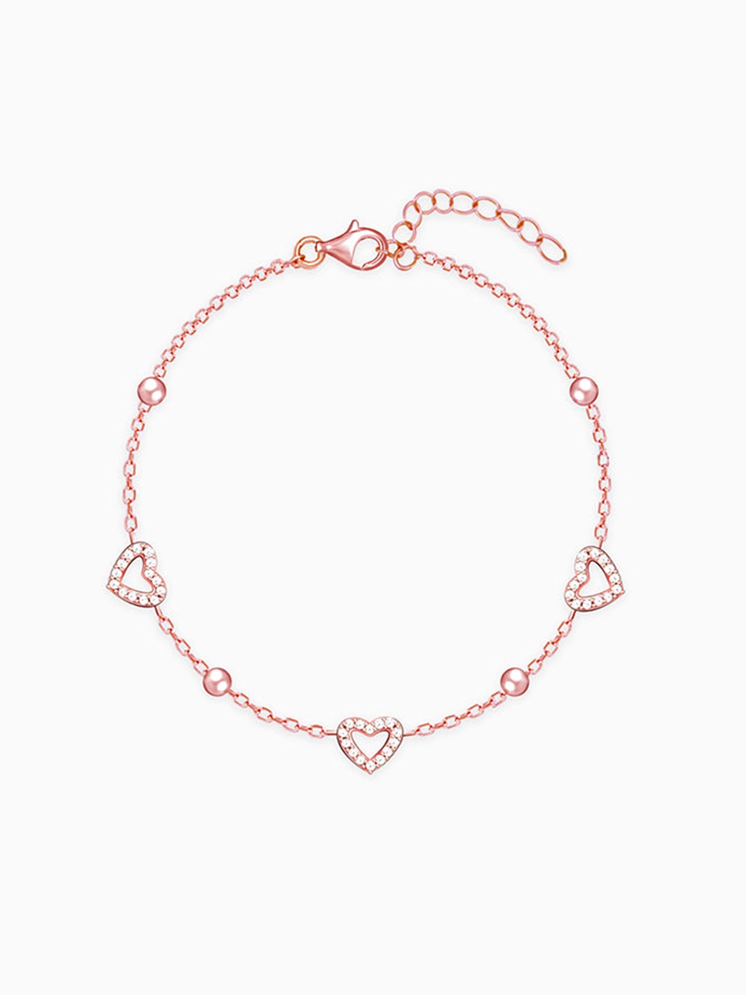 Rose Gold Halo Heart Bracelet