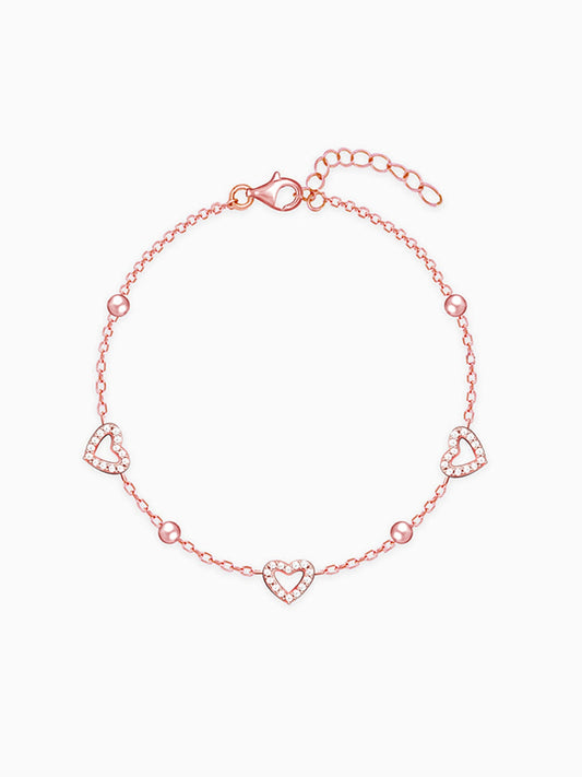 Rose Gold Halo Heart Bracelet