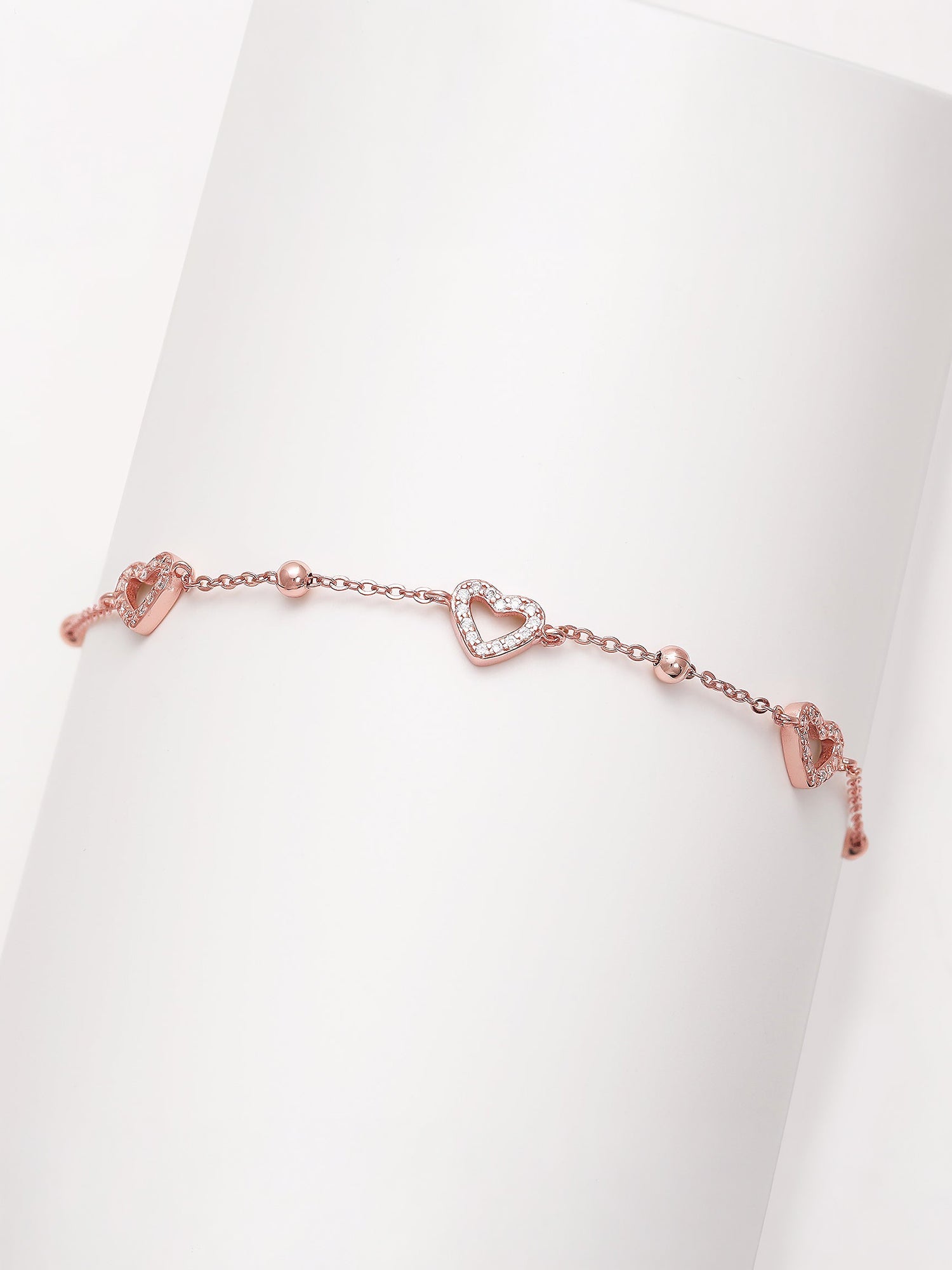 Rose Gold Halo Heart Bracelet