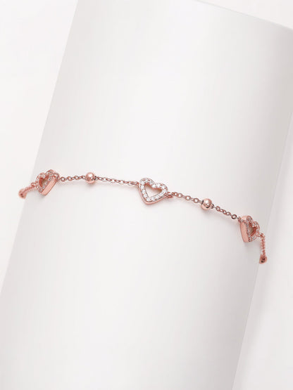 Rose Gold Halo Heart Bracelet