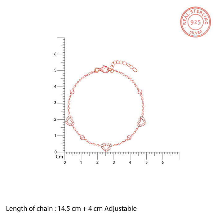 Rose Gold Halo Heart Bracelet - view 4