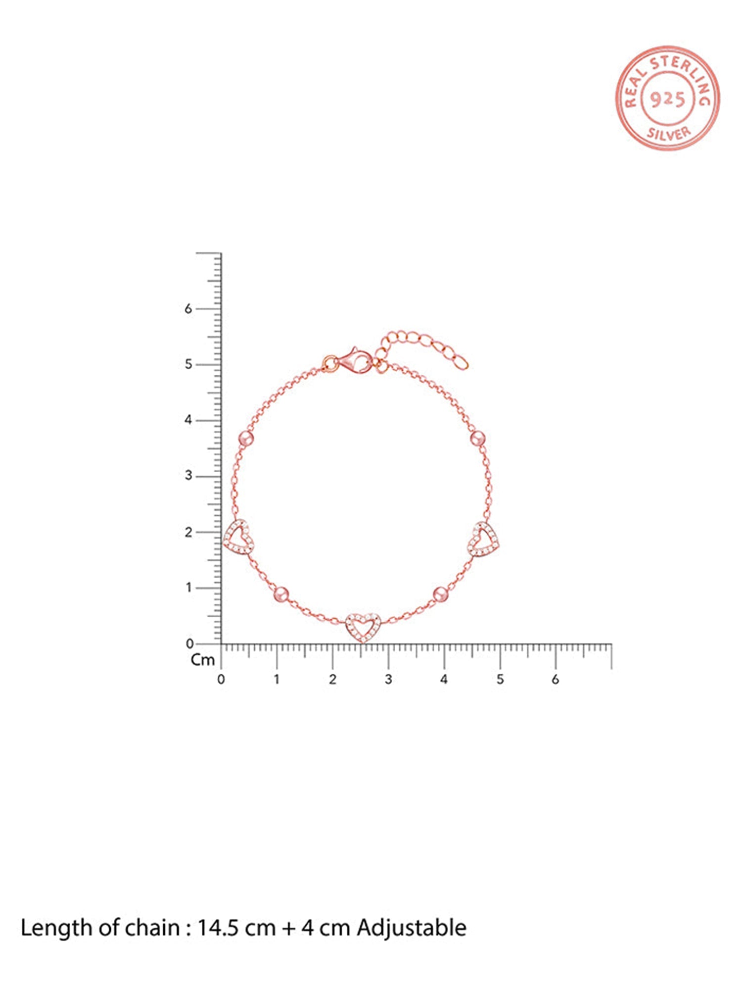 Rose Gold Halo Heart Bracelet