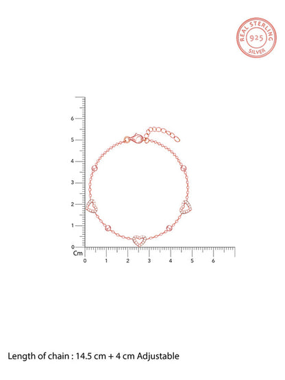 Rose Gold Halo Heart Bracelet