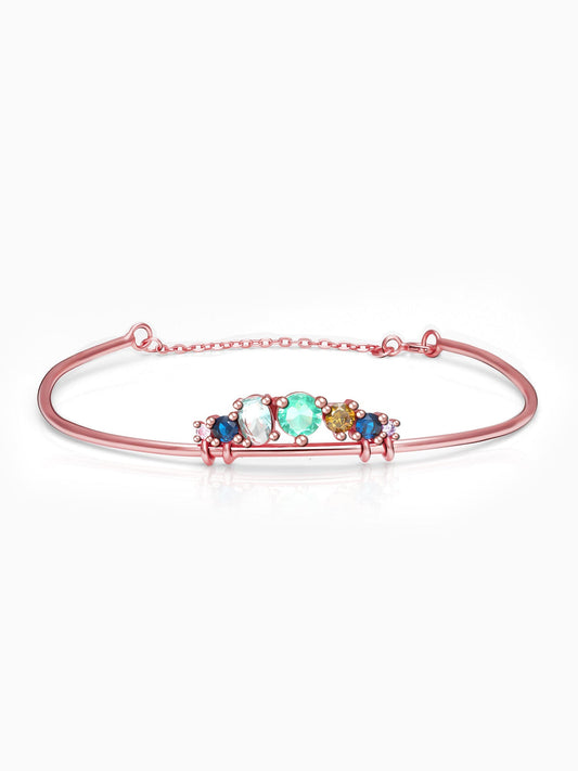 Rose Gold Multi-Hued Tiara Bangle Bracelet