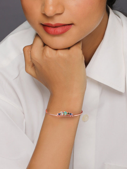 Rose Gold Multi-Hued Tiara Bangle Bracelet