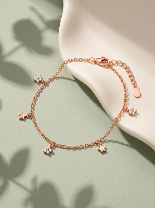 Rose Gold Starlit Dreams Charm Bracelet