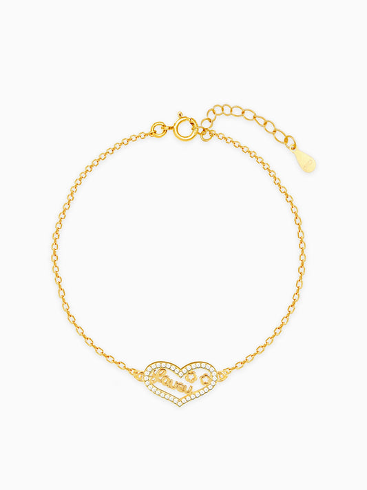 Golden One Love Heart Bracelet