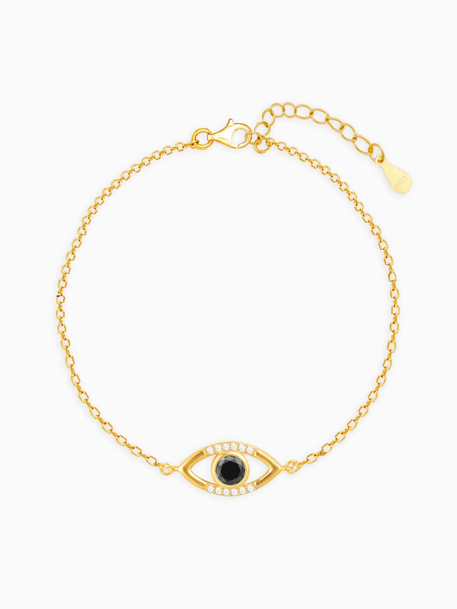 Golden Raven Black Evil Eye Bracelet