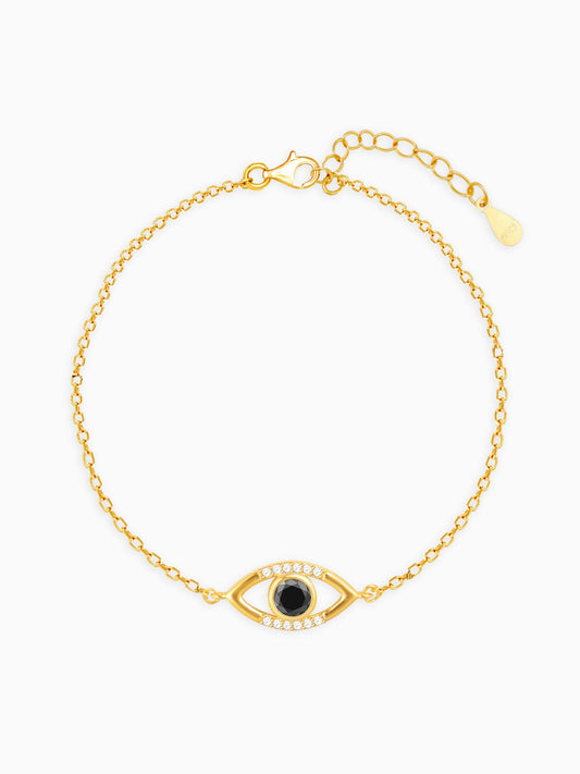 Golden Raven Black Evil Eye Bracelet