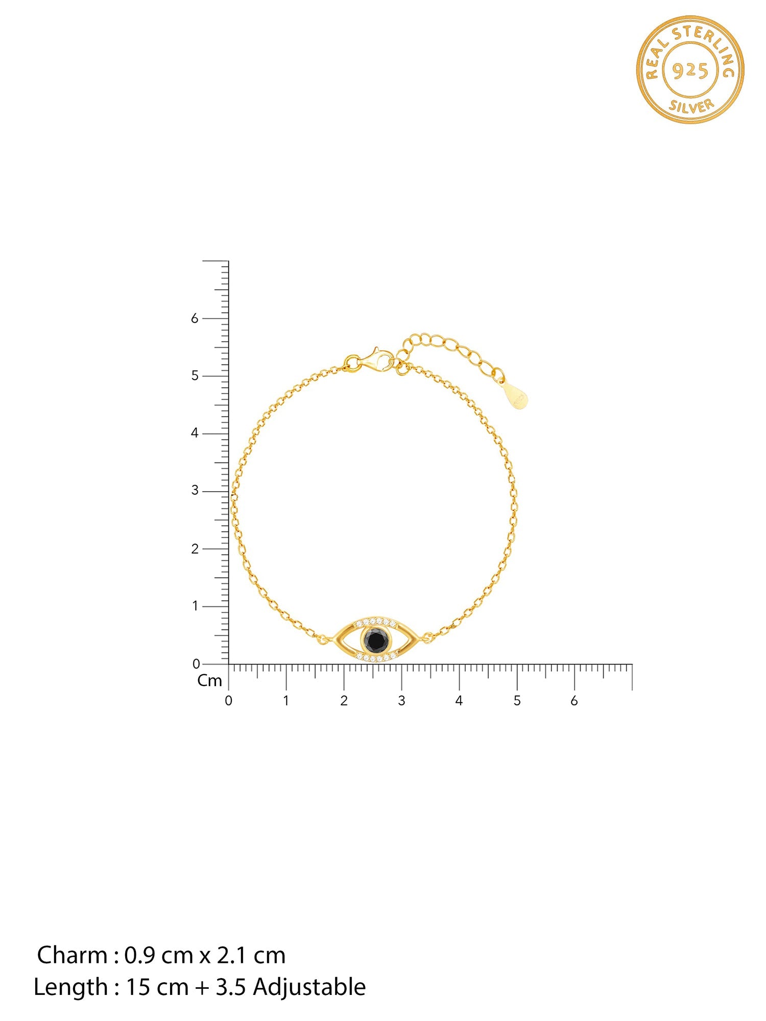 Golden Raven Black Evil Eye Bracelet