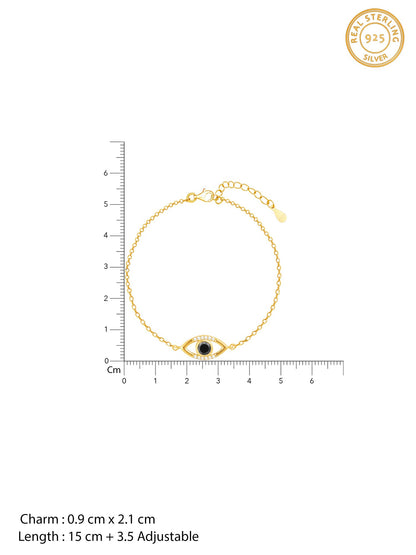 Golden Raven Black Evil Eye Bracelet