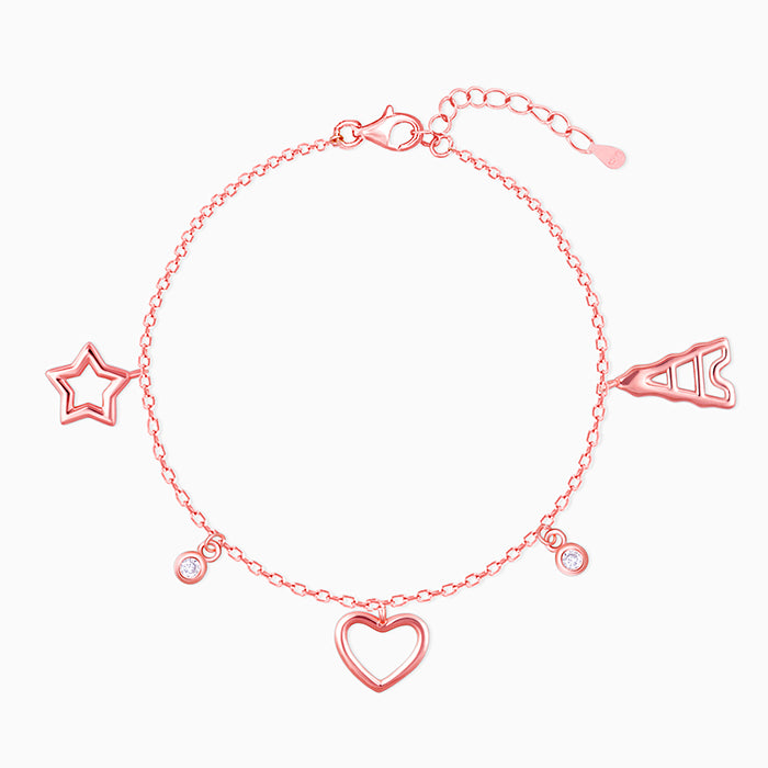 Rose Gold Valentine's Charm Bracelet